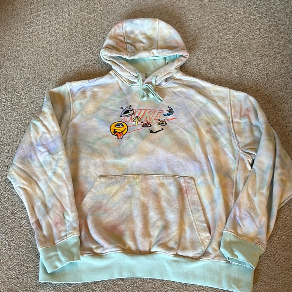Mens Tie Dye Nike Hoodie L